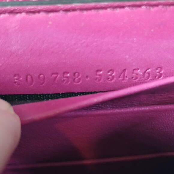 Gucci Shima GG Belted Zip Around Pink Enamel Leather Micro Long Wallet - Picture 7 of 16